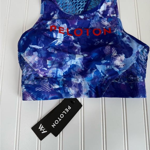 Peloton Blue Moves High Neck Sports Bra Women Small NEW. 1246 - Picture 2 of 4
